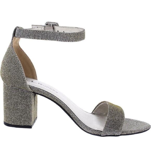 CL Chinese Laundry Jody Heel Ankle Strappy Size 8.5m Gold Metallic Wedding - Picture 12 of 14